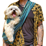 Walking Palm Dog Sling Peacock Blue Woven