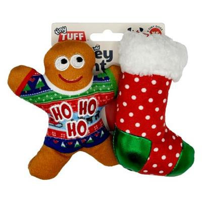 Huxley & Kent Tiny Tuff Ugly Sweater Party Dog Toys 2pk