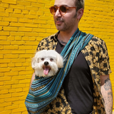Walking Palm Dog Sling Peacock Blue Woven