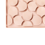 Rectangular silicone mold with geometric patterns on a white background