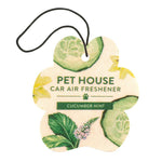 Pet House car air freshener with cucumber mint scent on a white background