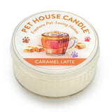 Pet House Candle in Caramel Latte flavor on a white background