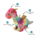 Fringe Rainbow Dragon Plush Dog Toy