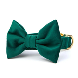 Foggy Dog Forest Green Velvet Dog Bow Tie