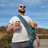 Walking Palm Dog Sling Peacock Blue Woven