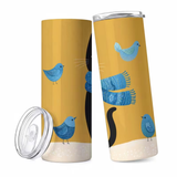 Black Cat Scarfs & Birds Insulated Tumbler 20oz