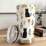 Cat Flowers Rainbows Stainless Steel Tumbler 20oz