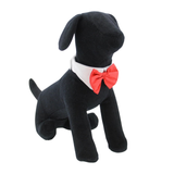 Doggie Design White Collar With Red Satin Bow Tie