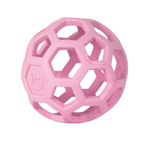 Pink textured ball toy on a white background