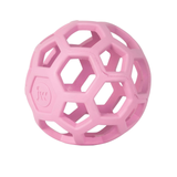 Pink textured ball toy on a white background