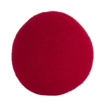 Red felt circle on a white background