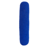 Blue foam microphone windscreen on a white background