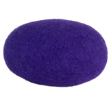 Purple felt beret on a white background