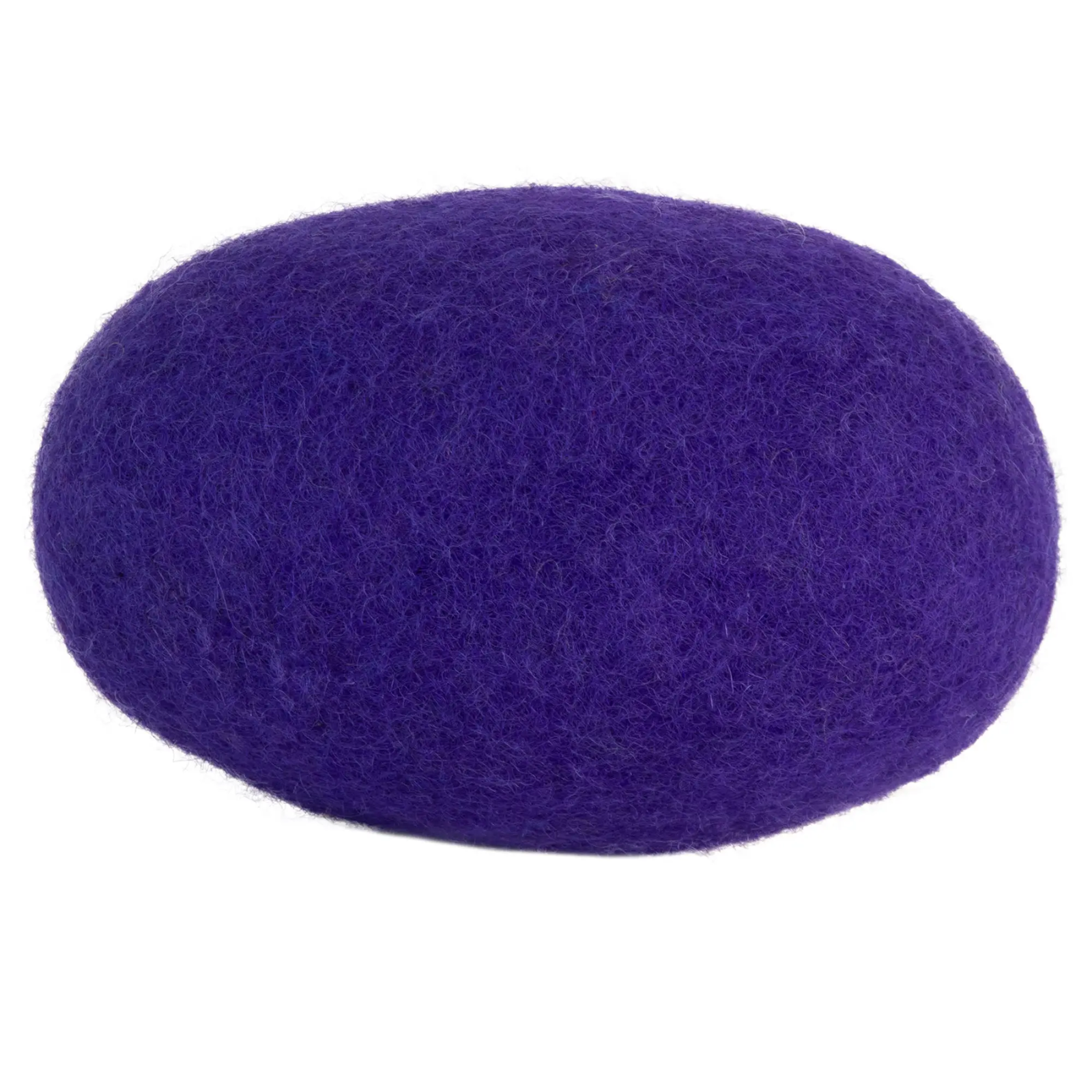 Purple felt beret on a white background