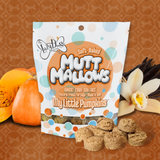 Bag of Muttillows dog treats with colorful design