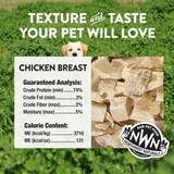 Advertisement for Northwest Naturals raw pet food with chicken breast ingredients and guaranteed analysis.