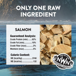 Product label for raw pet food with salmon chunks and Northwest Naturals branding.