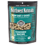 Package of Northwest Naturals raw diet for dogs with chicken recipe on a white background