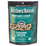 Package of Northwest Naturals raw diet for dogs with chicken recipe on a white background
