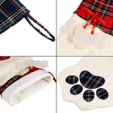 Plush Plaid Paw Stocking