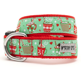 The Worthy Dog Holiday Lattes Dog Collar