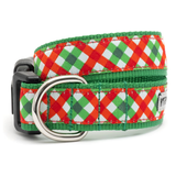 The Worthy Dog Yuletide Check Dog Collar Red/Green