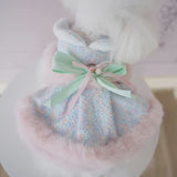 Powder Blue Illusion Dress with Bow