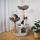 Modern Plush Cat Tree with Bed