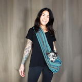 Walking Palm Dog Sling Peacock Blue Woven