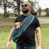 Walking Palm Dog Sling Peacock Blue Woven