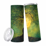 Cat Silhouette Under Moonlight Tumbler 20oz