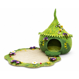 Woollyfelt Cat Cave with Berries Design and Mat