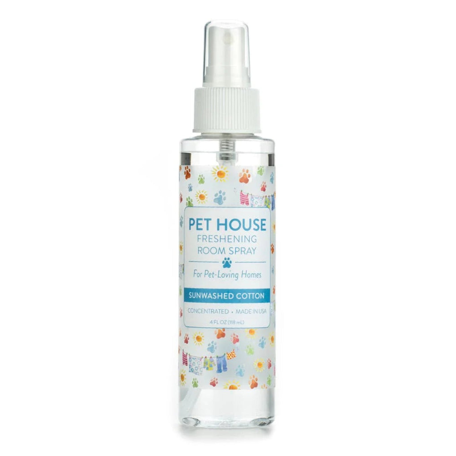 Pet House refreshing room spray bottle on a white background