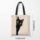 Black Cat Peeking Tote Bag