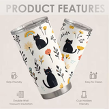 Cat Flowers Rainbows Stainless Steel Tumbler 20oz
