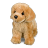 Plush toy dog on a white background