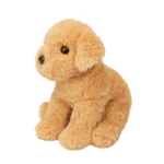 Plush toy dog on a white background