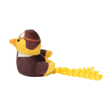 Plush toy with a yellow and brown design on a white background
