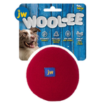Red dog toy with JW logo on a white background