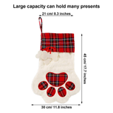 Plush Plaid Paw Stocking