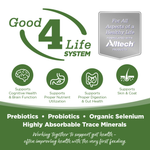 Advertisement for Good 4 Life System with icons and text about health benefits.