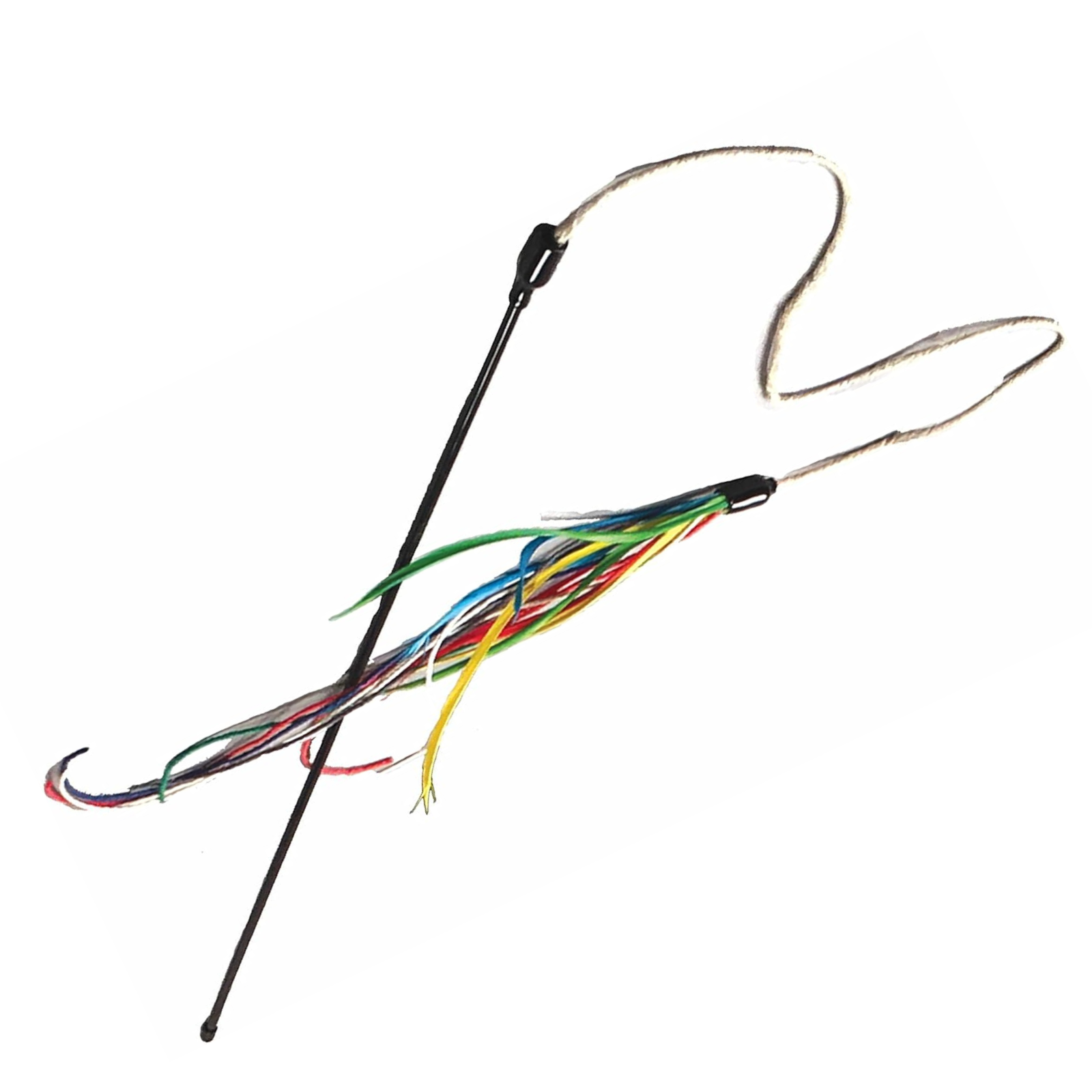 Fishing lure with colorful skirt on a white background