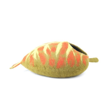 Woollyfelt Handmade Green Autumn Leaf Felt Cat Cave