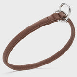 Dogline Round Leather Slip Collar Brown