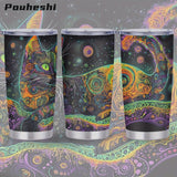 Vibrant Cosmic Cat Tumbler 20oz