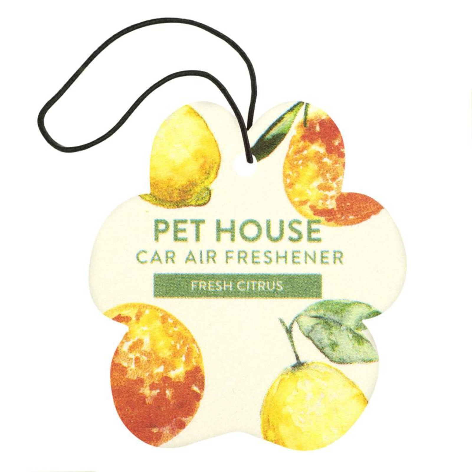 Pet House car air freshener with lemon design on a white background