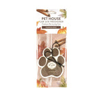 Pet House car air freshener with pumpkin spice scent on a white background