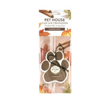 Pet House car air freshener with pumpkin spice scent on a white background
