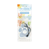 Pet House car air freshener packaging with paw design on a white background