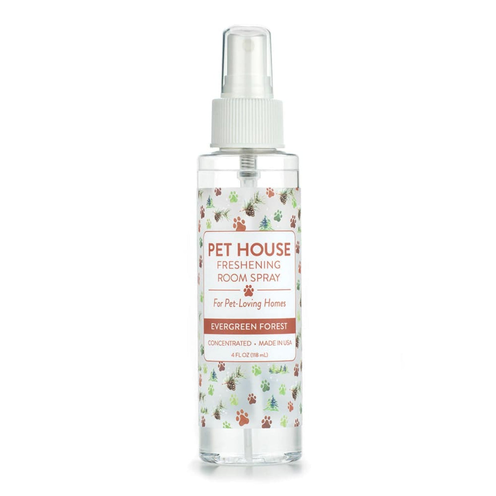 Pet House Freshening Room Spray bottle with label on a white background